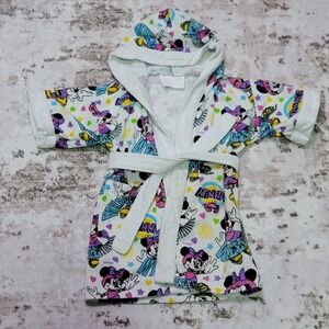Vintage Minnie Mouse Terry Cloth Hooded Swim Cover Up Kids Disney Beach Pool 90s